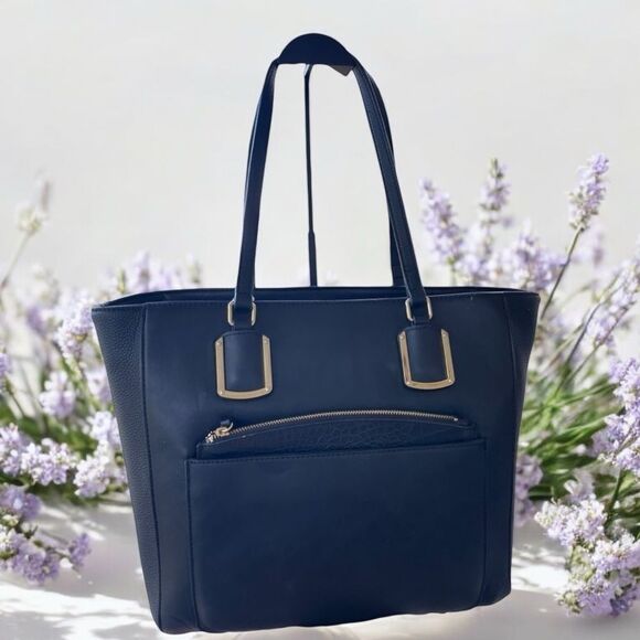 Nine West Large Tote Bag Vegan Leather plus Accessory Pouch EUC - Picture 1 of 16